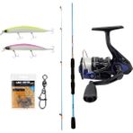Yekoutdoor Okuma Spin Olta Seti Okuma Fuel Spin 2,44 Cm 15-40 Gr 2 Parça Spin Kamışı&Okuma Fin Chaser X Fnx-40Bl Blue 1Bb Olta Makinesi