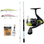 Yekoutdoor Okuma Spin Olta Seti Okuma Fuel Spin 2,44 Cm 15-40 Gr 2 Parça Spin Kamışı&Okuma Fin Chaser X Fnx-40Ng Blue 1Bb Olta Makinesi