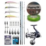 Yekoutdoor Profesyonel Olta Seti Okuma Surfliner+ Surf 420Cm 100-250Gr 3 Parça Olta Kamışı&Shimano Makina Twin Power 8000 Sw C Pg