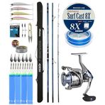 YekOutdoor Profesyonel Olta Seti Okuma Surfliner+ Surf 420cm 3 Parça Olta Kamışı&Okuma Safina Pro 8000 Olta Makinesi