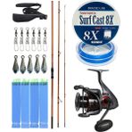 Yekoutdoor Profesyonel Olta Seti Okuma Trio Rex Surf 420CM 120-250 gr 3 Parça Surf Kamışı&okuma Ceymar C-8000A 7+1bb Olta Makinesi - Standart - Renkli