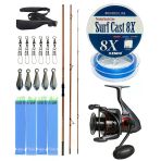 Yekoutdoor Profesyonel Olta Seti Okuma Trio Rex Surf 420Cm 120-250 Gr 3 Parça Surf Kamışı&Okuma Ceymar C-8000A 7+1Bb Olta Makinesi