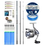 Yekoutdoor Profesyonel Olta Seti Shimano Kamış Alivio Surf T 450 Bx-G 4,50M 225G 3Pc&Okuma Safina Pro 8000 Olta Makinesi