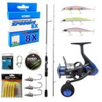 Yekoutdoor Profesyonel Spin Olta Seti Okuma Helios Sx Spin 2,70Cm 15-45 Gr 2 Parça Spin Kamışı-Okuma Safina Snw-3000A 4+1Bb Olta Makinesi