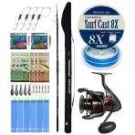Yekoutdoor Surf Olta Seti Okuma Obsidian Super Light Tele Surf 420Cm 100-220Gr 5 Parça Olta Kamışı&Okuma Ceymar C-8000A Olta Makinesi