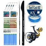 Yekoutdoor Surf Olta Seti Okuma Obsidian Super Light Tele Surf 420Cm 100-220Gr 5 Parça Olta Kamışı&Okuma Salina Sa-8000A Olta Makinesi