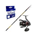 Yekoutdoor Yuksek Kalite Hazir Olta Seti Okuma Savant Surf 420 Cm 4 Parca Surf Kamisi&Okuma Ceymar C-8000A Dark Grey 7+1Bb Olta Makinesi