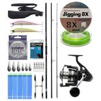 YekOutdoor Yüksek Performans Okuma Ceymar Surf 4,30 m 100-250 gr 3 Parça Surf Kamışı&Savage Gear SGS8 8000 FD 8+1BB Olta