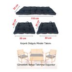 Yekta Home Bahçe Takımı Minder Seti Oturma Grubu 3 Parça Dolgulu Minder Takımı