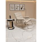 Yekta Home Roket Sallanan Sandalye, Minderli Dinlenme Koltuğu Sallanır Koltuk Berjer Cappucino Krem