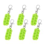 YELARXI Paracord Fermuar Çekme Polyester Fermuar Çekme Metal Tokalı Yedek Dokuma Halat, 80 mm Uzunluk Sırt Çantalarına Uygun Giyim Bagaj Aksesuarları - Silindir (6'lı Paket, Açık Yeşil)