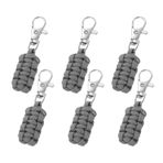 YELARXI Paracord Fermuar Çekme Polyester Fermuar Çekme Metal Tokalı Yedek Dokuma Halat, 80 mm Uzunluk Sırt Çantalarına Uygun Giyim Bagaj Aksesuarları - Silindir (6'lı Paket, Gri)