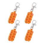 YELARXI Yansıtıcı Paracord Fermuar Çekme Polyester Fermuar Çekme Metal Tokalı Dokuma Halat, 80 mm Uzunluk Sırt Çantası Giyim Bagaj Aksesuarları için Uygun - Silindir (4 Paket, Turuncu)