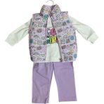 Yelekli 3 Lü Bebek Takımı - 18-Mor - 9 - 12 Ay