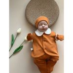 Yelekli Hastane Çıkışı Set - Tarçın / (Yelek, Pantolon, Body, Bere, Eldiven) - 6 - 9 Ay