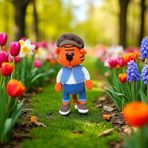 Yelekli kaplan amca, örgü oyuncak, amigurumi, el emeği oyuncak, oyun arkadaşı kaplan