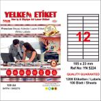 Yelken 105X23 mm - Beyaz - Lazer Etiket