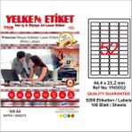 Yelken 46,4X21,2MM - 46,4x21,2 mm - Beyaz - Lazer Etiket