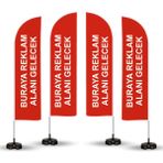 Yelken Bayrak Takımı - 4 adet - 75x300