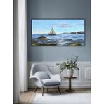 Yelken Deniz El Yapımı Yağlı Boya Tablo 104x60cm