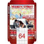 Yelken Laser Etiket YN5164 64'lü A4 Beyaz 52,5 x 18