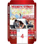 Yelken Laser Etiket YN5204 4'lü A4 Beyaz 105 x 148,5