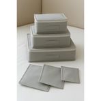 YELLOW STARY HOME DECOR 6'lı Valiz İçi Düzenleyici Set/Bavul İçi Organizer Seyehat Çantası Hurç Seti Gri Renk