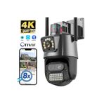 Yellowtech 4K 9MP HD IP kamera açık 8X Zoom üç Lens çift ekran Wifi PTZ kamera