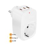 Yellowtech Akım Korumalı Priz 1X Priz, 2X Type-C, 1X Usb Port Çıkışlı Tekli Priz