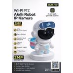 Yellowtech Wi-Fi Ptz Akıllı Robot Ip Kamera 2mp 1080P Gece Görüşlü Hareket Takipli Çift Yönlü Sesli Tf Kart Destekli Ev Içi Güvenlik Kamerası - Beyaz