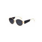 Yeloria Gold-Siyah Detaylı Gold Metal Vintage Retro Güneş Gözlüğü UV400