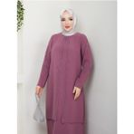 Yelpaze Taşlı Büyük Beden Anne Elbisesi - Pembe - 56