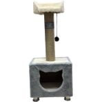 Yemci Petshop Zaf Cat Box Kedi Naneli Üstü Yataklı Kedi Evi Gri
