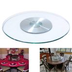 Yemek Masası için Büyük Döner Tabla - Alüminyum Alaşımlı Yataklı Cam, Pürüzsüz Döner, 31" (80 cm) - Mutfak ve Eğlence için Mükemmel, Kaymaz Tasarım, Temizlemesi Kolay