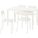 Yemek Masası Takımı, Beyaz, 4 Sandalyeli, Açılabilir, 120/180X74 cm - 1/100 Toz Ceviz - 180 x 74 cm