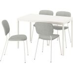 Yemek Masası Takımı, Beyaz-Tibbleby Bej/gri, 4 Sandalyeli, Açılabilir, 120/180X74 cm - 1/100 Toz Ceviz - 180 x 74 cm
