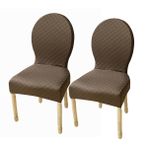 Yemek Odası için 6'lı Modern Oval Streç Sandalye Kılıfı Seti - Kolçaksız - Masif Ahşap Ayaklar - Otel ve Ziyafet için Mükemmel - Fasulye Yeşili Renk