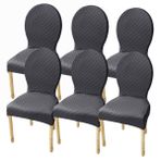 Yemek Odası için Elastik Sandalye Kılıfları (2/4/6 Adet) Modern Oval Yan Sandalye Koruyucuları Yuvarlak Arkalıklı Masif Ahşap Ayaklar Otel Ziyafetleri için İdeal Fasulye Yeşili Renk