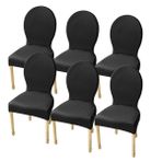 Yemek Odası için Elastik Sandalye Örtüleri 6'lı Set Modern Oval Şekilli Masif Ahşap Ayaklar Fasulye Yeşili Renk Otel Ziyafetleri ve Etkinlikleri için İdeal