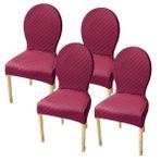 Yemek Odası için Sandalye Örtüsü Seti Elastik Yuvarlak Sırtlık Masif Ahşap Ayaklar Modern Oval Tasarım 2/4/6 Parça Fasulye Yeşili.