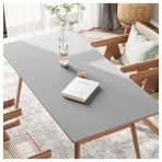 Yemek ve Sehpa için Su Geçirmez Suni Deri Masa Örtüsü Silinebilir, Yağa Dayanıklı, Isıya Dayanıklı Dikdörtgen Vinil Masa Örtüsü (90 × 160 cm Gri)