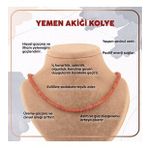 Yemen Akiği Doğal Taş Kolye-4MM Turuncu M320