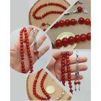 Yemen Akik Taşı Tesbih 33lük 8mm 55998 Çok REnkli
