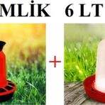 Yemlik + Suluk 2' Li Set 5 Lt Yemlik + 6 Lt Suluk Tavuk Yemliği Tavuk Suluğu Kuş Ve Kanatlı Hayvan