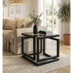 Yenarts Decor Infinity Orta Sehpa Siyah - Şeffaf Cam - SİYAH