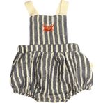 Yengeç Nakışlı Çizgili Müslin Bebek Salopet - Lacivert - 1 - 1,5 Yaş