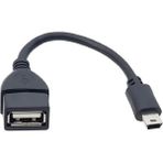 Yeni 2025 Mini 5 Pin Erkek USB 2.0 Tip A Dişi Jack Otg Kısa Kablo 2.0 A Dişi Otg Çevirici Kablo - Siyah