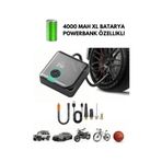 Yeni 4000 Mah Şarjlı Hava Pompası Araç Lastik, Bisiklet, Top Şişirme Oto Hava Kompresörü Powerbank