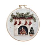 Yeni Başlayanlar İçin Noel Nakış Setleri | Yetişkinler İçin Noel El Sanatları Çocuklar | Desenli, İğneler, İplikler ile Noel Nakış Seti | Noel Süsleri | Çemberler ve Araçlar ile Sanat Malzemeleri Seti