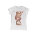 Yeni Bebek Ayakkabı Anneler Günü Beyaz Bayan Tshirt